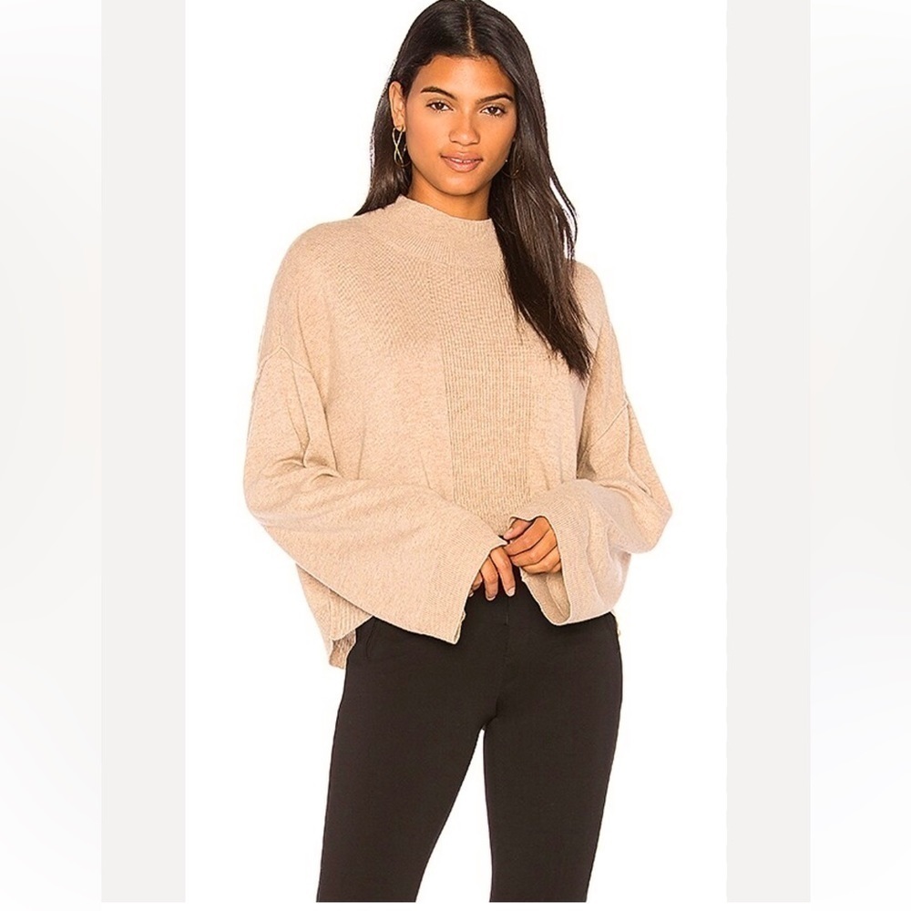 ATM Anthony Thomas Melillo cashmere Wool wide sleeve  Mock Neck Sweater